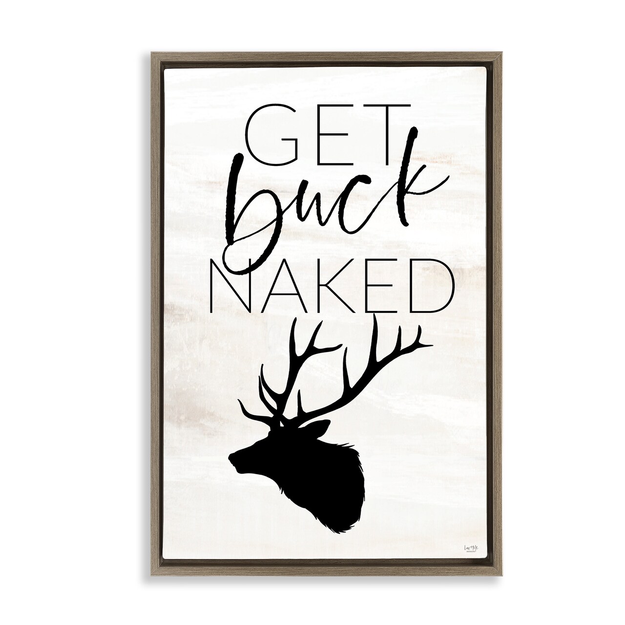 Stupell Industries Get Buck Naked Floating Frame, design by Lux + Me Designs